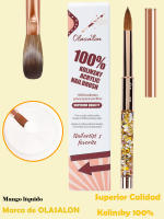 Cepillo De Uñas De Acrílico 100% Kolinsky Olasalon Con Mango De Metal Brillante Para Manicura Durable Y Confortable - details 2