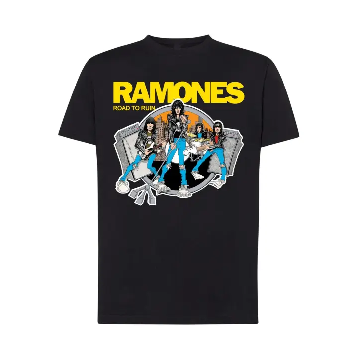 Camiseta Ramones - Portada del Álbun- Road To Ruin - Banda compuesta por los hermanos Ramone - Música Punk - años 70 - Unisex algodón premium - 1