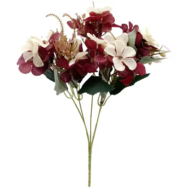 Poenia Arte Floral - Ramo de Hortensias Artificiales 35cm 3pcs - Alta Calidad y Realista - 1