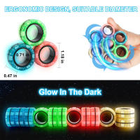 Juego De 12 Anillos Magnéticos Brillo En Oscuridad Juguete Antiestrés Para Adultos Y Niños Con Ansiedad Y ADHD Alivio De Estrés - details 5