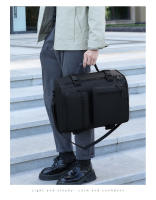 Mochila multifuncional, bolso de hombro para hombre, bolso de cuero para computadora portátil, bolso escolar para estudiantes, estilo universitario, color negro - details 17