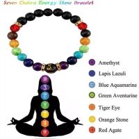 Pulsera De Los 7 Chakras 2pcs Para Hombres Y Mujeres Con Tarjeta De Significado Joyería De Hecho Natural Para Yoga Y Healing Regalo - details 3