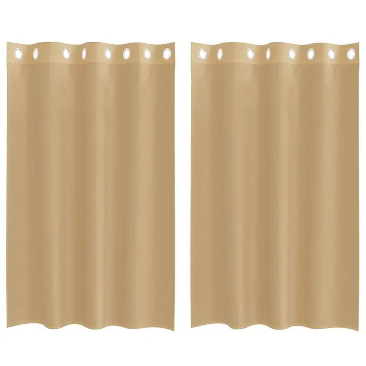 Cortinas de gasa con ojales 2 uds arena - 1