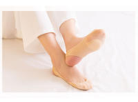FINETOO 4 Pares De Calcetines De Seda De Hielo Ultrafinos Para Mujer Con Antepezuña Y Antideslizante Calcetines Invisibles Para Barco - details 2