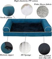 1pc Sofá para Perros, Estampado Sólido, Forma Rectangular, con Relleno de Fibra de Poliéster Desmontable, Sofá de Peluche para Perros con Funda Extraíble, para Todas las Razas, Cama para Mascotas Lavar en Máquina - details 7