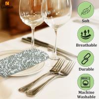 Paño De Mesa Cuadrado Leeseph De Algodón Impreso Elegante Y Duradero Para Agregar Un Toque De Clase a Cualquier Comida Disponible En Azul Verde Rojo - details 2