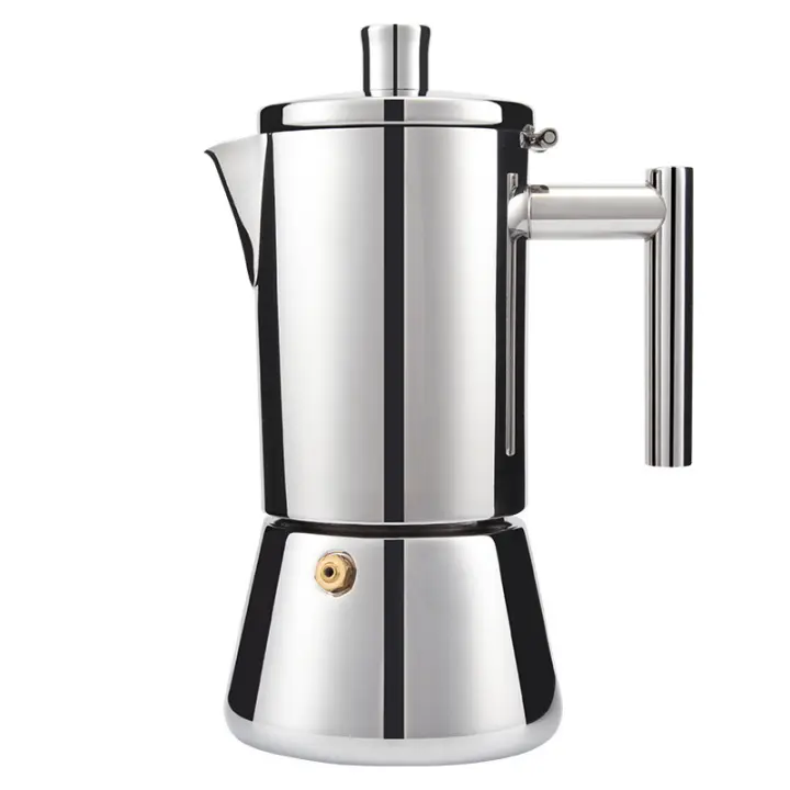 Cafetera italiana de acero inoxidable para cocina, 6 tazas, 300 ml, inducción, cafetera moka - 1
