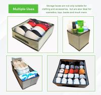 AHR Quality- - Pack de 6 cajas Organizadores Armario ropa interior & más - Cajas de almacenamiento de ropa interior, calcetines, bufandas, camisetas - Organizadores para Armarios de Casa (Gris) Plegable y muy Resistente - details 2