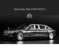 Coche De Juguete a Escala 1:24 Maybach S600 De Aleación Con Luz Y Sonido 6 Puertas Abiertas Coche Con Retroceso Para Niños Regalos Para Festivales - details 1