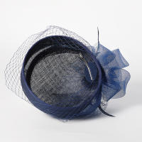 Sombrero De Fiesta Elegante En Rojo Sinamay Para Mujer Con Pluma Y Velo Para Boda Iglesia Cóctel Té Sombrero Derby Formal - details 15