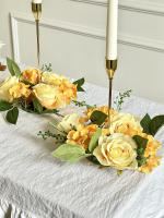 Corona De Velas De Boda Con Rosas Artificiales Guirnalda De Seda Para Decoración De Mesa Y Hogar Con Flores De Poliéster - details 5