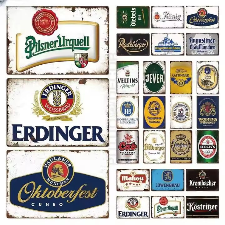 Cartel De Cerveza Alemana Vintage De Metal Decoración Para Bar Pub Cueva De Hombre Cocina Club Barra Decoración De Pared Hogar - 1