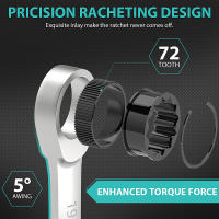 Juego De Llaves De Encaje Key Ratchet Set Metrิกo Con Anillo De 72 Dientes Y Soporte De Torque Herramientas De Reparación De Coches - details 2
