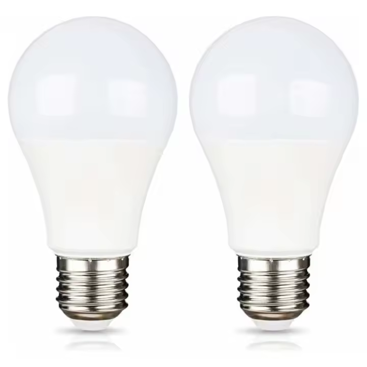 Bombilla LED E27 de 9 W, 220 V, blanco frío 6500 K, para camping, equivalente a halógeno de 75 W, CA/CC 12 V/24 V, E27, para panel solar, garaje o jardín, no regulable, paquete de 2 [Clase energética A+] - 1