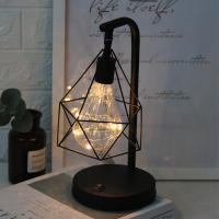 Lámpara De Noche LED Retro De Hierro Arte Geométrica Luz De Escritorio Lámpara De Borde De Cama Decoración Clásica Para Sala De Estar Café Bar Ambiente - details 2