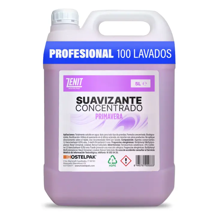 Hostelpak  5 l  Suavizante textil Perfumado Primavera  100 lavados  suavizante ropa  perfumador ropa lavadora - 1