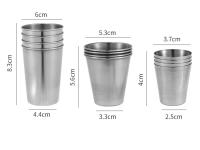 Juego De 4 Copas De Acero Inoxidable Para Viajes Prácticas Mini Tazas Para Whisky Vino Con Estuche Portátil 30ml/70ml/170ml - details 2