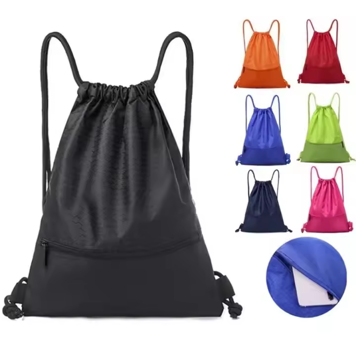 Mochila Deportiva Ligera Para Hombres Y Mujeres Con Bolsillo Y Cuerda De Ajuste Mochila De Fitness Para Baloncesto Material De Nylon Tamaño 43cm X 34cm X 5cm - 1