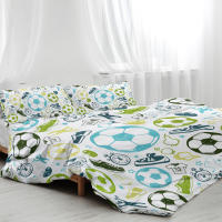 Juego De Edredón Y Fundas De Almohada Deportivo Reversible 3 Piezas Set De Ropa De Cama Moderno Con Estampado De Fútbol Para Todas Las Estaciones - details 5