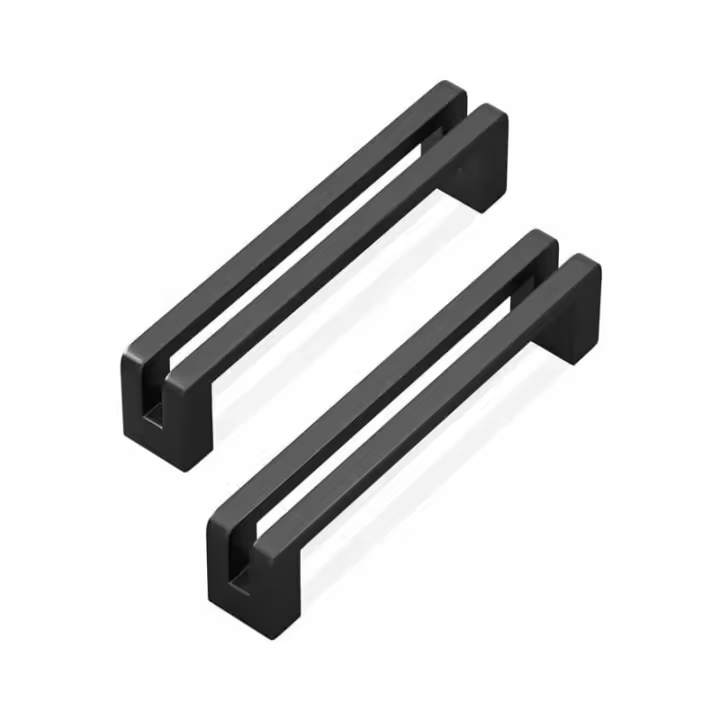 10 piezas de manija de gabinete de cocina con manija de puerta de tornillo, manija de puerta de cajón de cocina de aleación de zinc (negro) - 1