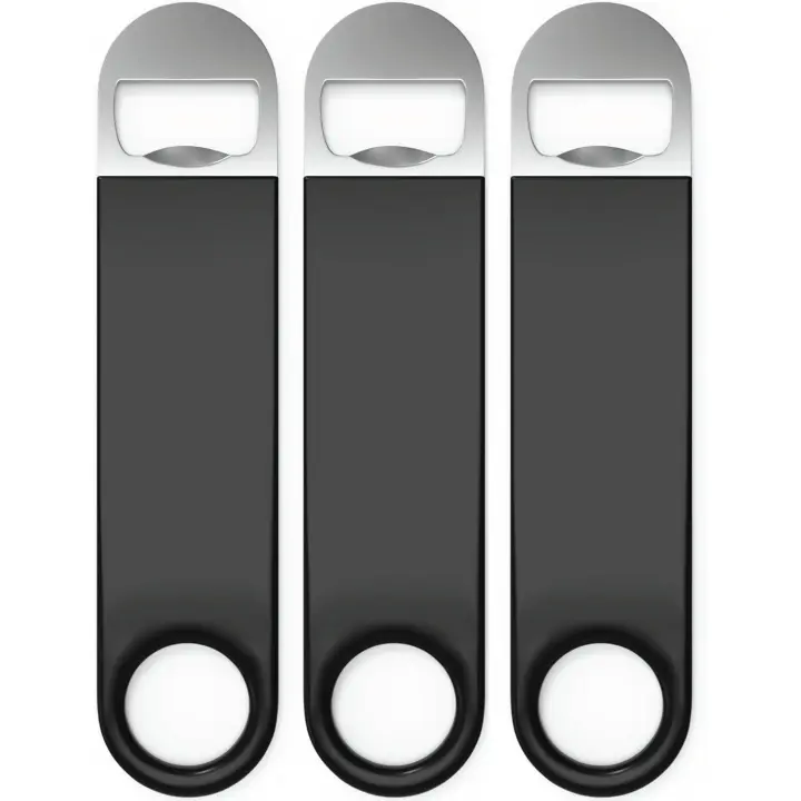 Abridor de botellas para camareros, cuchilla para barra, abridor de cerveza, paquete de 3. Calidad profesional: acero inoxidable recubierto de goma. 7 pulgadas/17,7 cm - 1