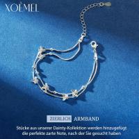 XOEMEL Pulsera de Plata 925 para Mujer, Mariposas, pulsera de Oro Rosa para Mujer with Perlas, pulsera ajustable en Capas, pulseras de La Amistad, Regalos para Mujeres, 17,7 pulgadas - details 3