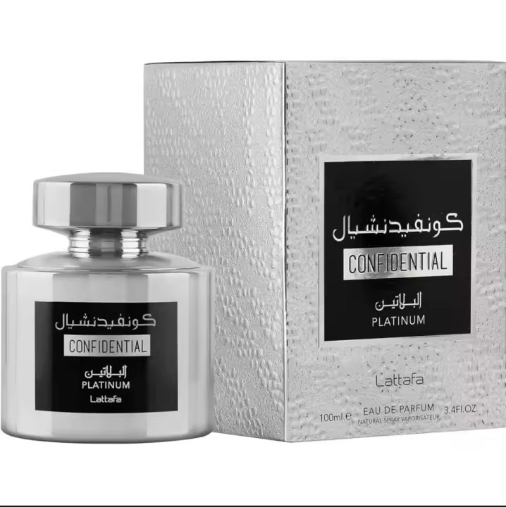 Perfume árabe de hombre Confidential Platinum 100ml ,Perfume de hombre ,Colonia de hombre árabe ,Lattafa original de hombre - 1
