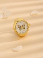 Anillo De Moda 5pcs Con Diseño De Mariposa Reloj De Cuarzo Para Mujeres Y Hombres Material Metálico Unisex - details 5