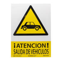 Banner - Señal Atencion Salida De Vehiculos PVC 40x30 cm