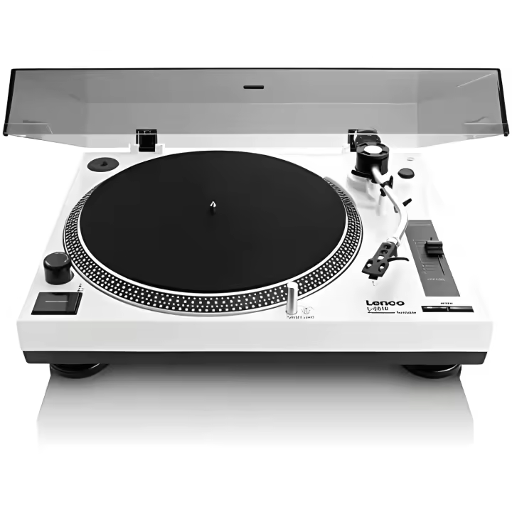 Lenco Tocadiscos L-3810 con accionamiento directo - Grabación USB - Preamplificador estéreo - 33 y 45 rpm - Blanco - 1