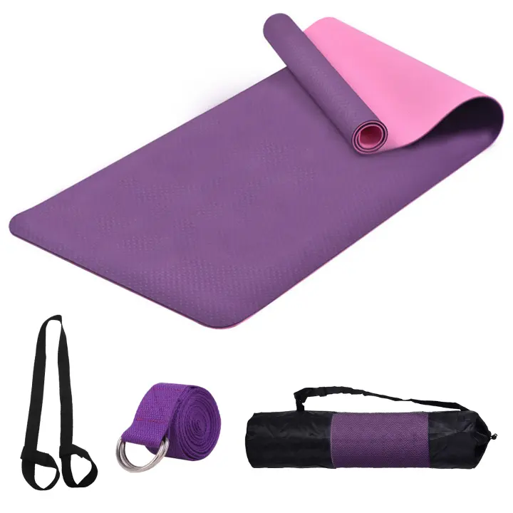 Esterilla Yoga Esterilla Pilates Antideslizante 6mm Alfombrilla de Yoga Esterilla Deporte Yoga Mat para Pilates Yoga Fitness 183x61cm - 1
