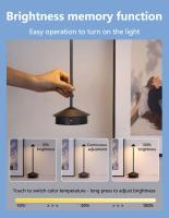 Lámpara De Escritorio LED Recargable Con Sensor Táctil Luz De Lectura Inalámbrica Para Habitación Restaurante Hotel Bar Materiales ABS Y CRISTAL Estilo Moderno - details 3