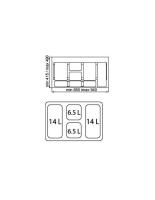 AZERO- Cubo de Reciclaje para Interior - 2 Cubos de 14L y 2 Cubos de 6,5L - Ancho Módulo 100-25x49x94 cm - Base Recortable en Anchura y Fondo - Color Gris - Material de Plástico PVC - details 0