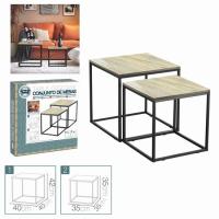 LILI HOME Mesas Nido - Diseño Moderno y Funcional Dimensiones: 50 x 50 x 50 cm / 40 x 40 x 40 cm / 30 x 30 x 30 cm. Perfectas como mesas de café, auxiliares, de noche o decorativas. Base metálica que garantiza durabilidad y firmeza. - details 2