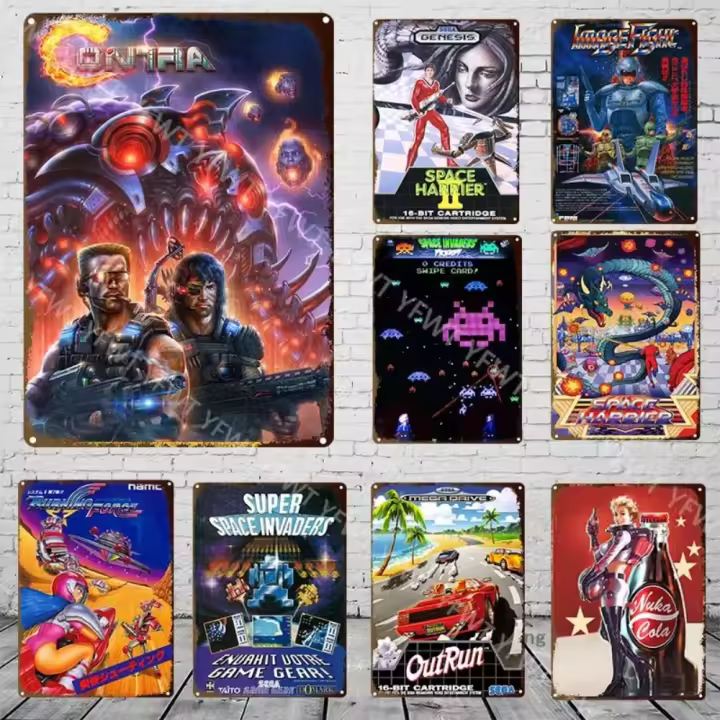 Póster Retro De Juego De Video Super Space Invaders Colección De Clásicos De Los 70 Y 80 Decoración Para Pared De Metal Tin Sign - 1