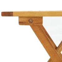 vidaXL Sillas de jardín con reposapiés y mesa madera acacia textilene Sillas de Exterior Ideal para jardín, playa, piscina, terraza Tumbona Piscina Tumbonas Playa Tumbonas Jardín Exterior - details 5
