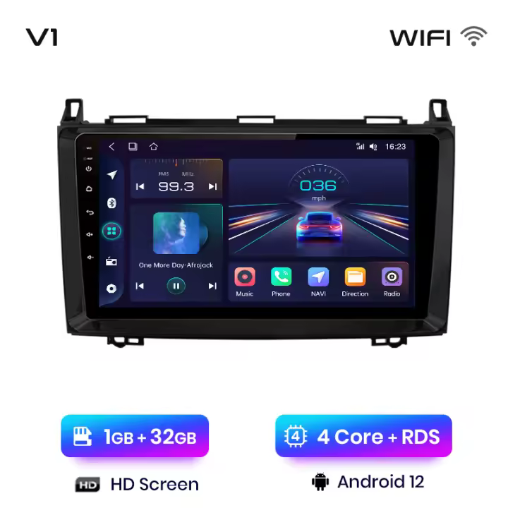 Junsun Android 13 Radio Para Mercedes Benz W169 W245 B200 W906 Sprinter W639 Vito DSP Navegación GPS Reproductor Multimedia 2 DIN Inalámbrico CarPlay Android Auto Radio - 1