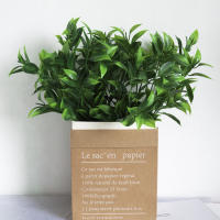 Plantas Artificiales De Eucalipto Con Hojas Naranja Decoración Para Hogar Y Bodas 7 Ramas Verdes Adorno Para Mesas De Navidad Y Exposiciones - details 4