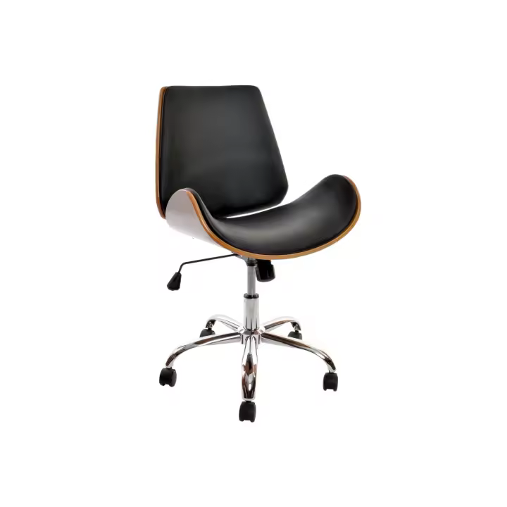 SILLA PU NOGAL 52X58,5X98 AJUSTABLE CROMADO NEGRO FIJALO MB208345 - 1