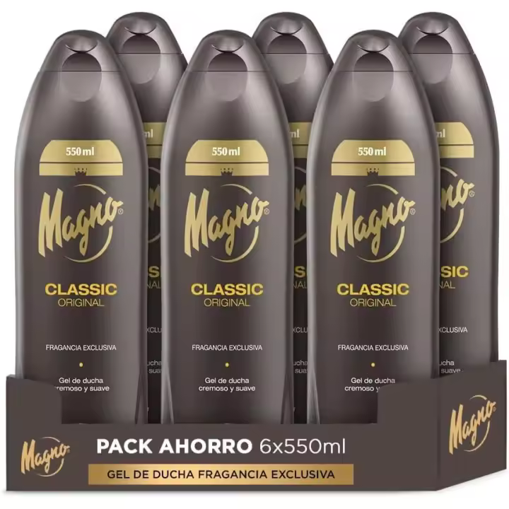 Gel de Ducha Magno Classic Original | Pack Ahorro 6X550ML (3300ML) – Cremoso, Suave y con Fragancia Duradera - 1
