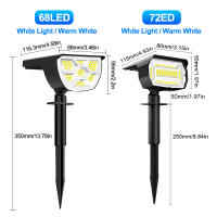 Luces Solares Para Paisaje IP65 Impermeables Con 3 Modos Luz Solar Para Jardín Camino 72/68 LED Modernas Para Exterior - details 0