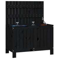 vidaXL Caja de almacenaje jardín madera de pino negro 76x42,5x54 cm - details 2