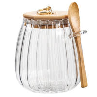 Juego De Jarra De Vidrio Con Tapa Y Cuchara Para Té Y Café Multipropósito Portátil Contenedor Airtight Para Alimentos Organizador De Armario De Cocina - details 6