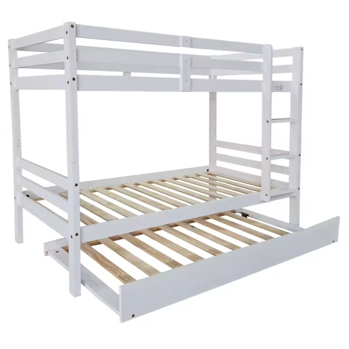 Miroytengo Litera Juvenil Elephant Con Cama Nido Blanco Abierto Madera de Pino Estilo Contemporáneo 199x154x104 cm - 1