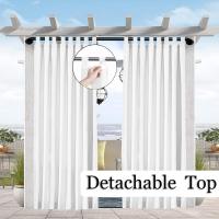 Cortina Impermeable Y Antirreflejo Para Patio Pergola Y Gazebo Con Montaje Fácil Tab Top Decorativa De 100% Poliéster - details 4