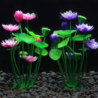Decoración De Acuario Plantas Artificiales De Loto Para Tanque De Peces Paisajismo De Hierba Acuática Ornamentos Flor Sintética Suministros Para Plantas Aquáticas - details 0