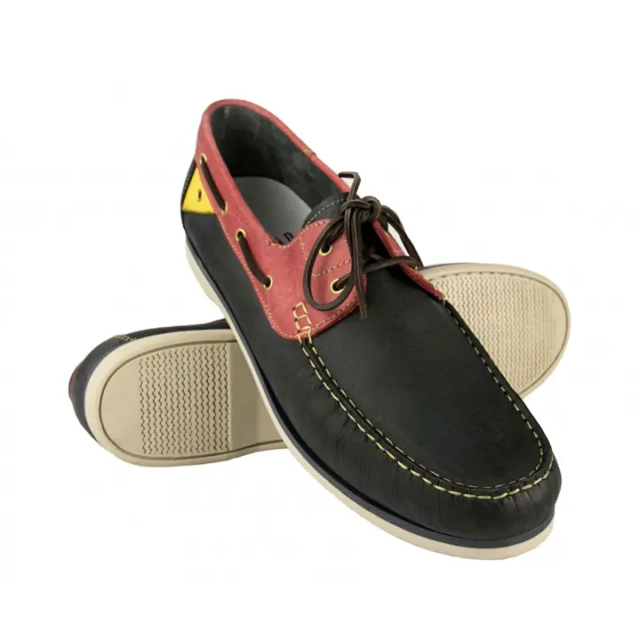 Zapatos náuticos para hombre, cuero auténtico y suela confortable. Tallas grandes 47 a 50 - Zerimar. - 1