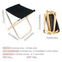 Silla De Camping Plegable De Aleación De Aluminio Dorada Con Bolsa Silla De Pescar Y Asiento Para Exteriores Y Acampadas - details 1