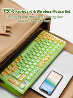 Teclado Inalámbrico EWEADN V75 75% Recargable Con Iluminación RGB Bluetooth 2.4G Mini Teclado De Crema Para Desktop Laptop Tablet - details 2