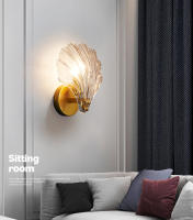 Lámpara De Pared Moda Con Concha E14 Vidrio Para Dormitorio Y Sala De Estar Iluminación Interior Fijación En La Pared Fuente De Alimentación AC 220V - details 7